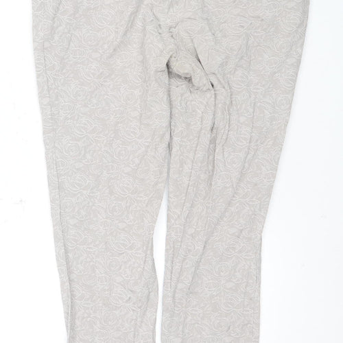 Next Women's Grey Floral Trousers Petites Size 14