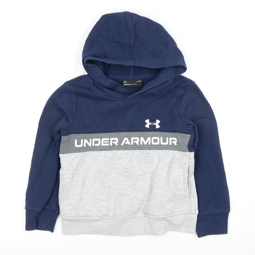 Under Armour Boys Blue Grey Pullover Hoodie 3-4 Years