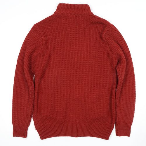 Cotton Traders Red Full Zip Jumper S Unisex Adult