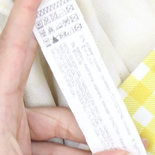 Pull&Bear Women Yellow Check Slip Dress XS