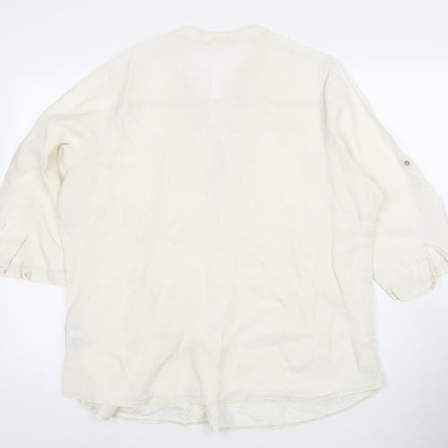 Marks and Spencer Women's White Linen Blend Tunic Size 22