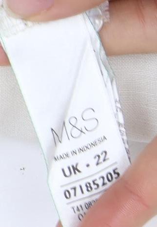 Marks and Spencer Women's White Linen Blend Tunic Size 22