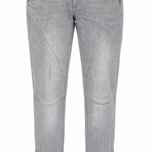 Dutch Women's Grey Skinny Jeans Size 30 with Ankle Zip