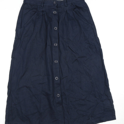Seasalt Cornwall Women's Blue Cotton Linen Casual Skirt