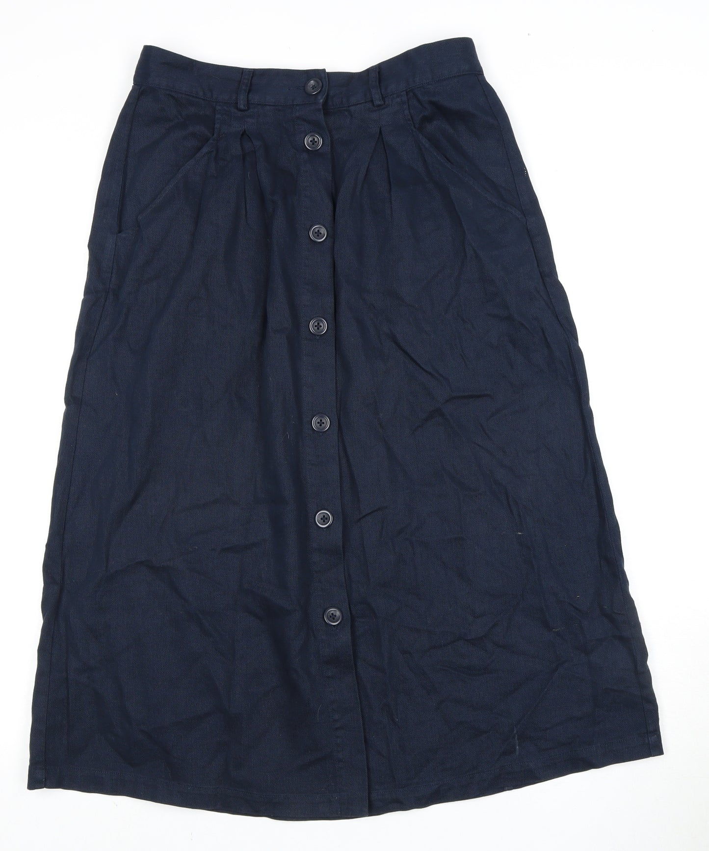 Seasalt Cornwall Women's Blue Cotton Linen Casual Skirt