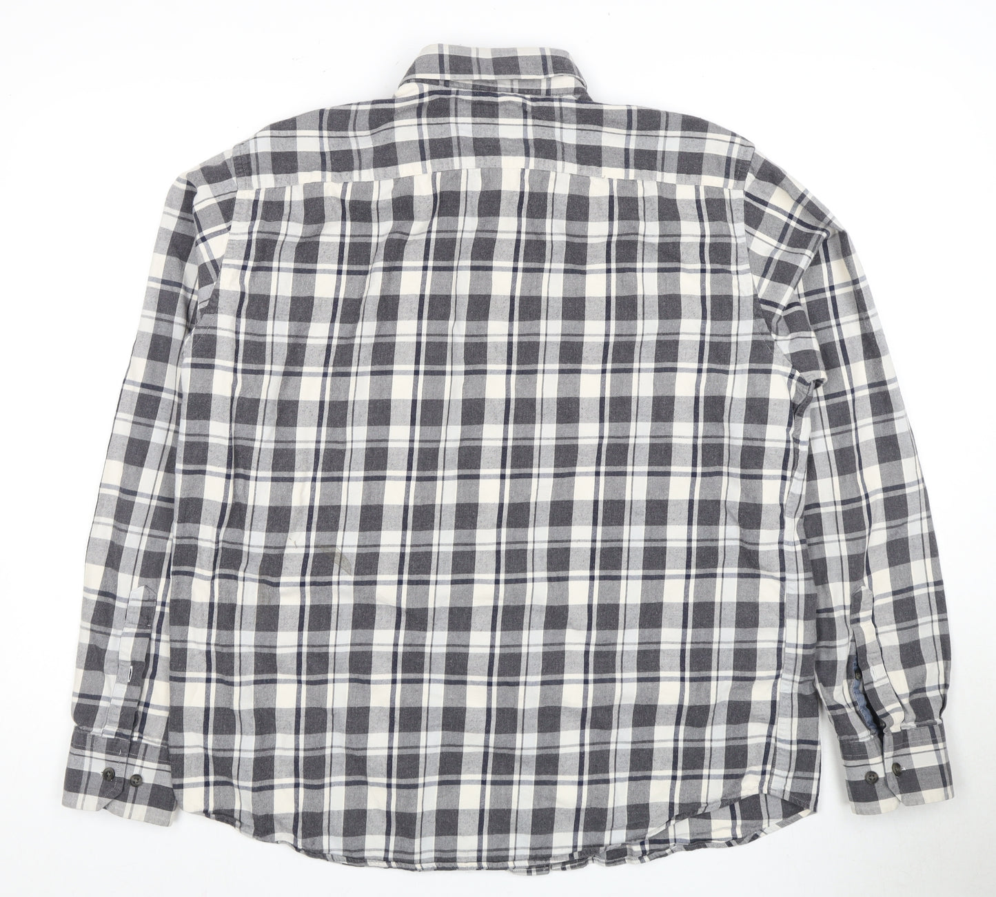 Marks and Spencer Men's Grey Check Shirt Large