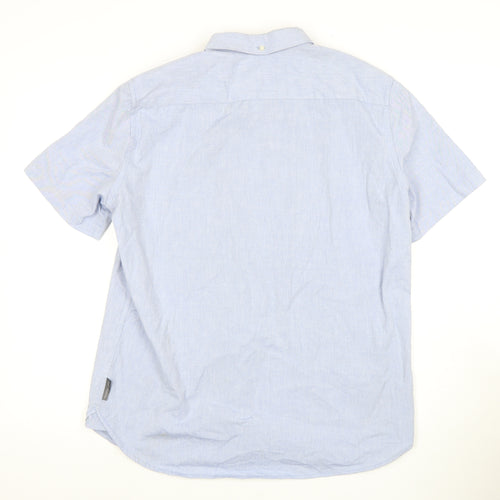 French Connection Men's Blue Short Sleeve Shirt L