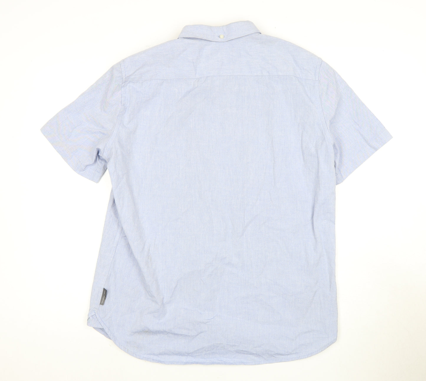 French Connection Men's Blue Short Sleeve Shirt L
