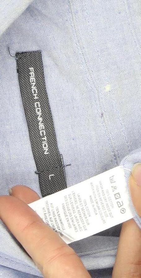 French Connection Men's Blue Short Sleeve Shirt L