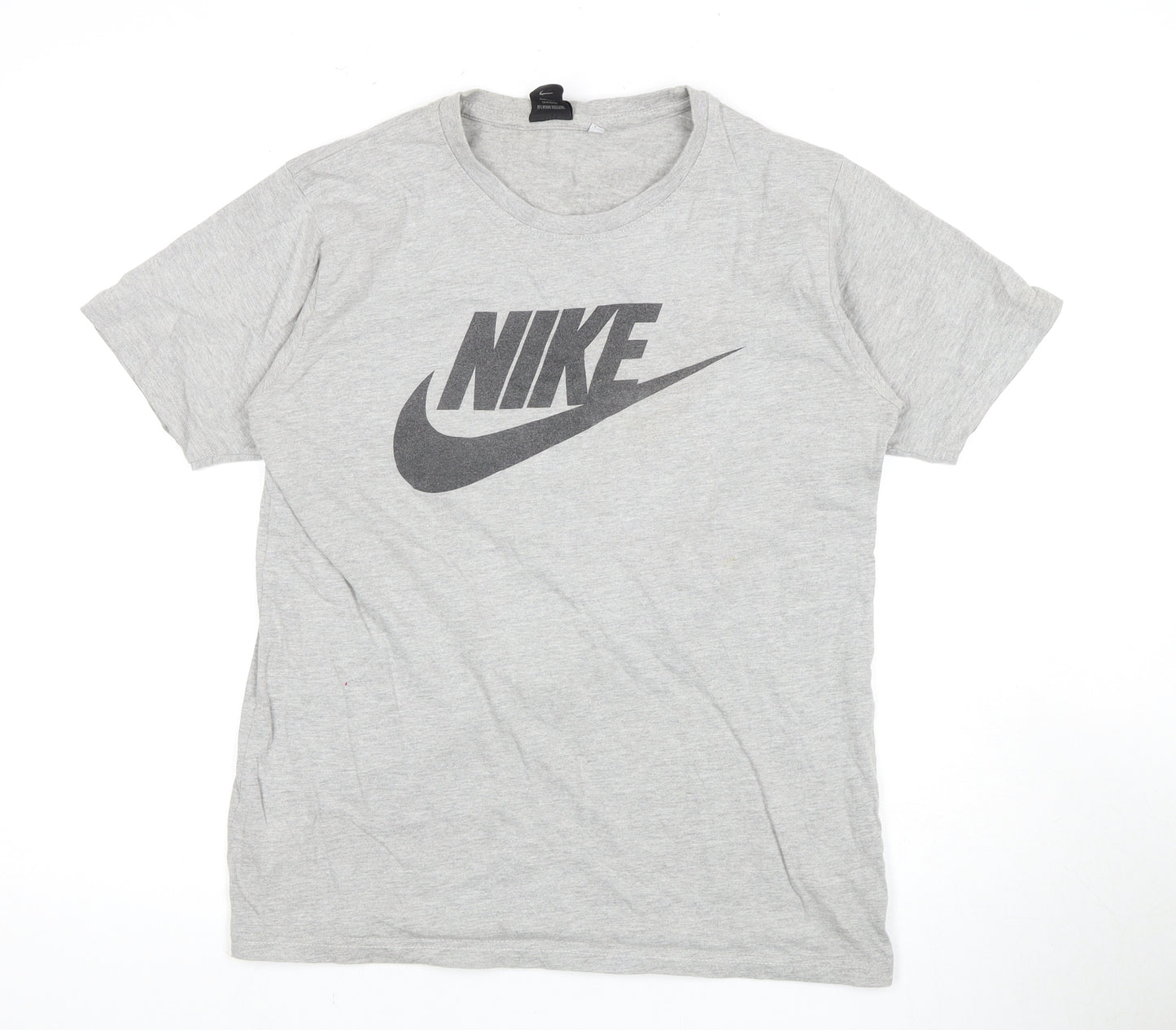 Nike Men's Grey Logo T-Shirt, Short Sleeve, Crew Neck