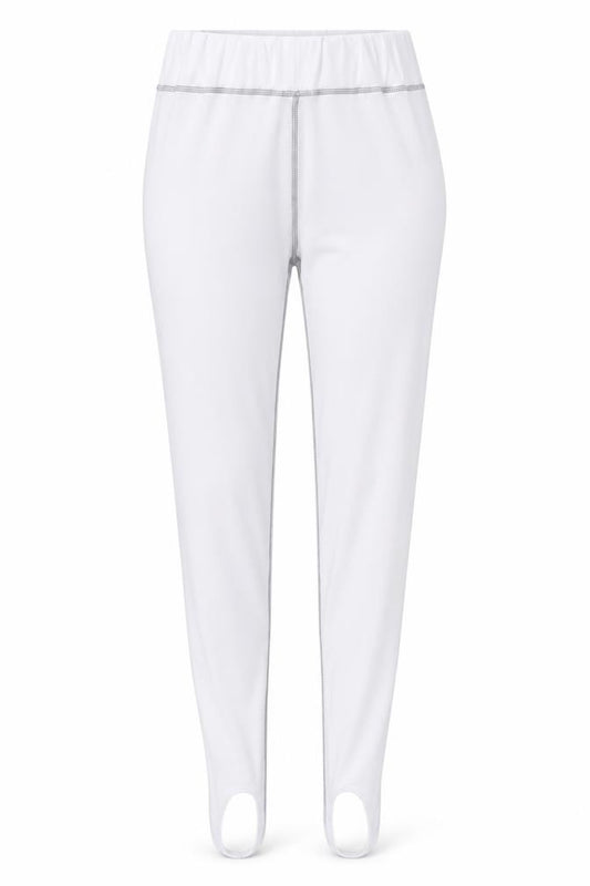 Front view of Equestrian Women's White Stirrup Riding Trousers - M
