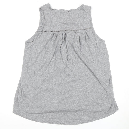GAP Women’s Grey Tank Top M Sleeveless Crochet Accent
