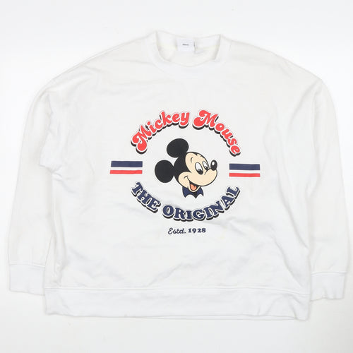 Disney Unisex White Pullover Sweatshirt L