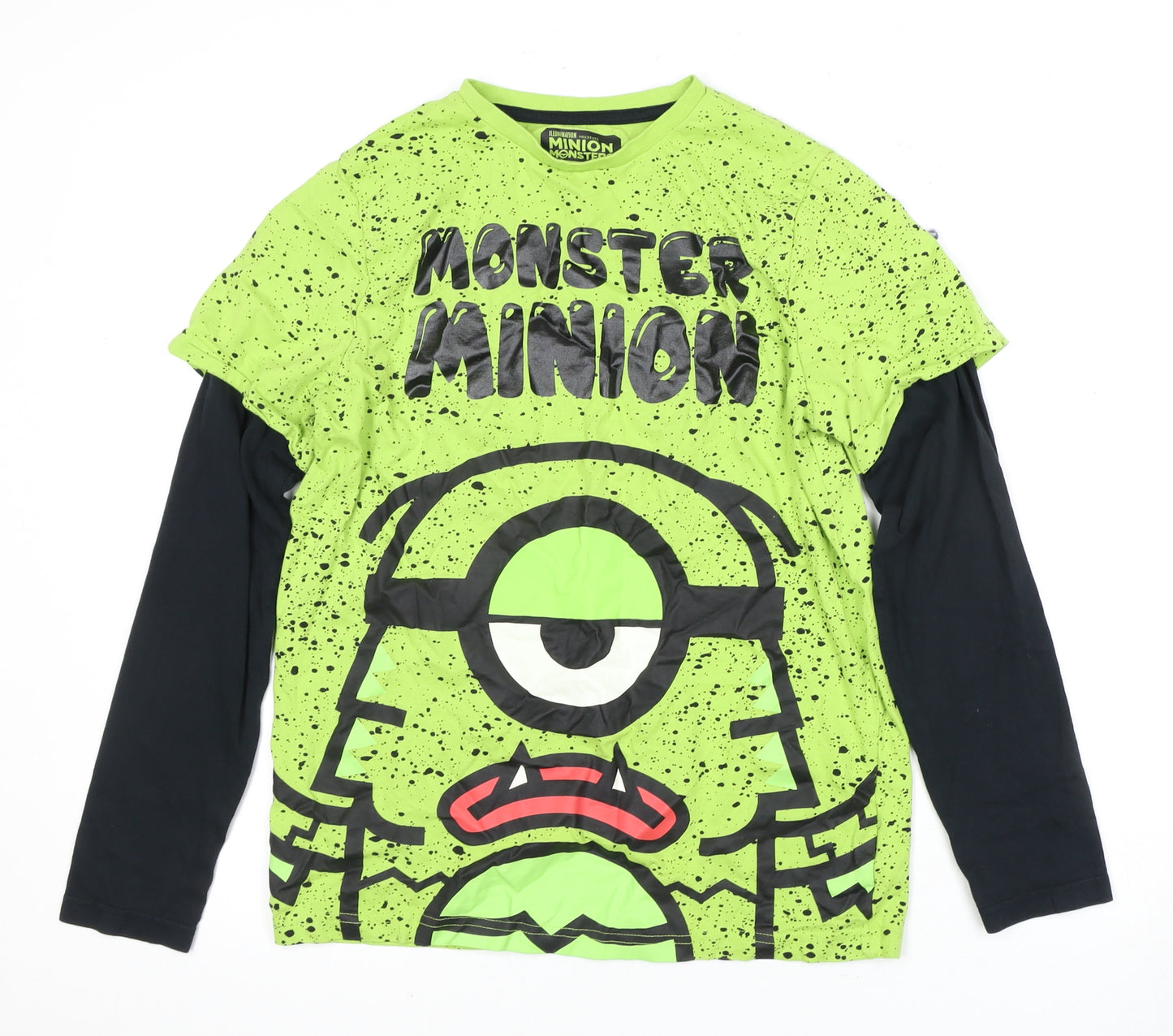 Universal Studios Boys Green Minion Long Sleeve T-Shirt 13-14