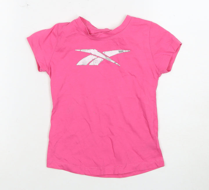 Reebok Girls Pink T-Shirt 4 Years - Casual Sporty Style