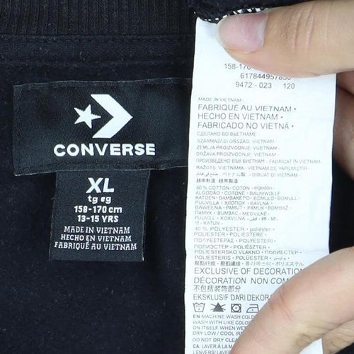 Converse Boys' Black XL Graphic Pullover Sweatshirt