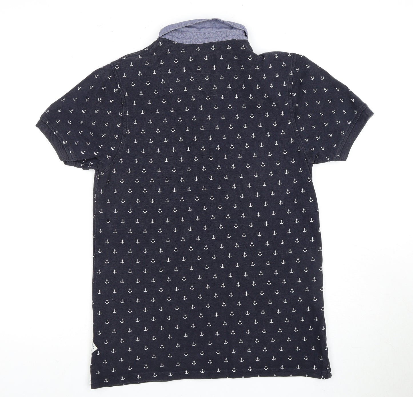 Soulcal & Co Men's Black Anchor Print Polo Shirt M