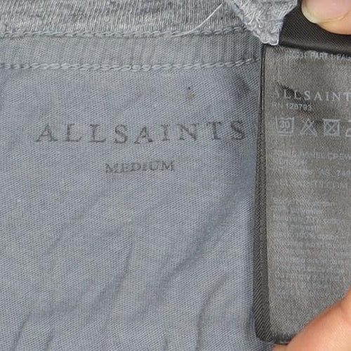 AllSaints Men's Grey Crew Neck T-Shirt, Size M