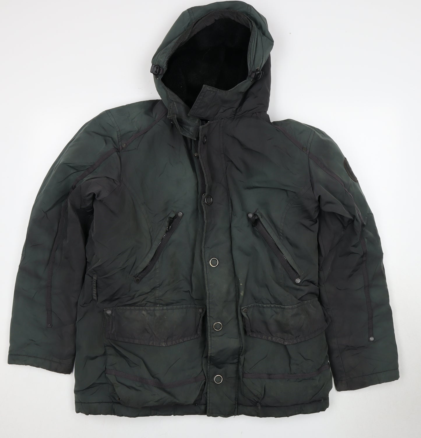 Strellson Men's Green Hooded Winter Jacket Size 48