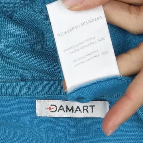 Damart Women's Blue V-Neck Pullover Jumper - L