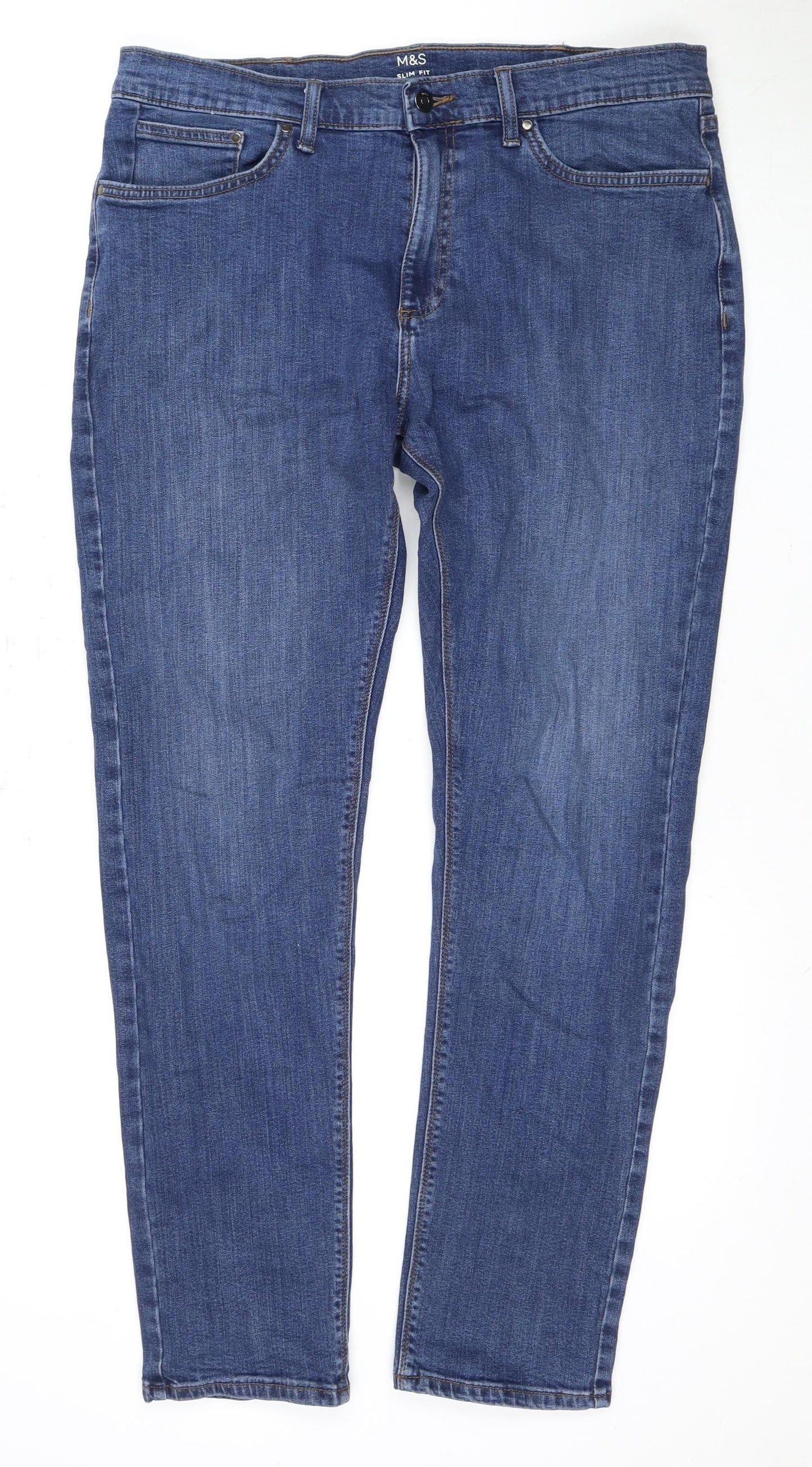 Marks and Spencer Men's Blue Slim Fit Jeans 36/31