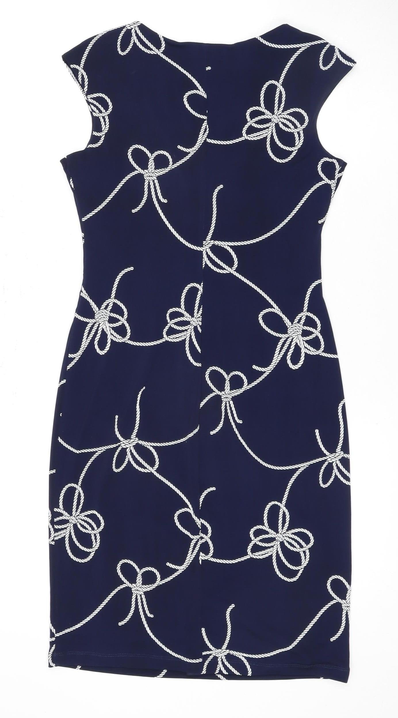 Roman Women's Blue Dress Size 10 - Elegant and Chic