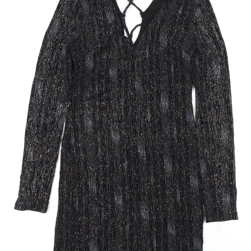 Topshop Women's Black Long Sleeve Party Dress