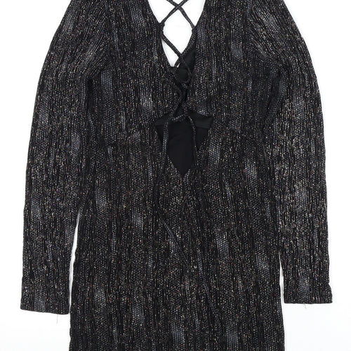 Topshop Women's Black Long Sleeve Party Dress