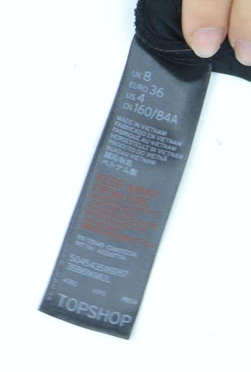 Topshop Women's Black Long Sleeve Party Dress