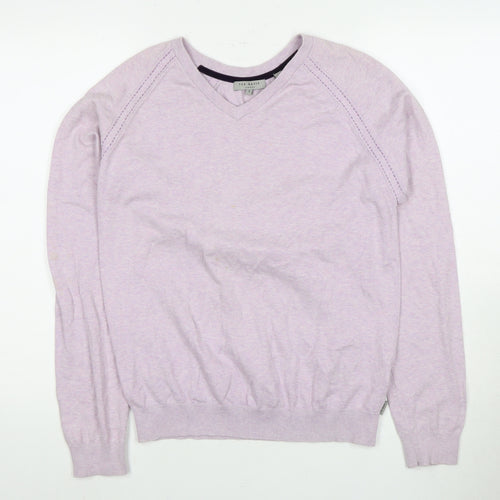 Ted Baker Men's Pink V-Neck Pullover Jumper M