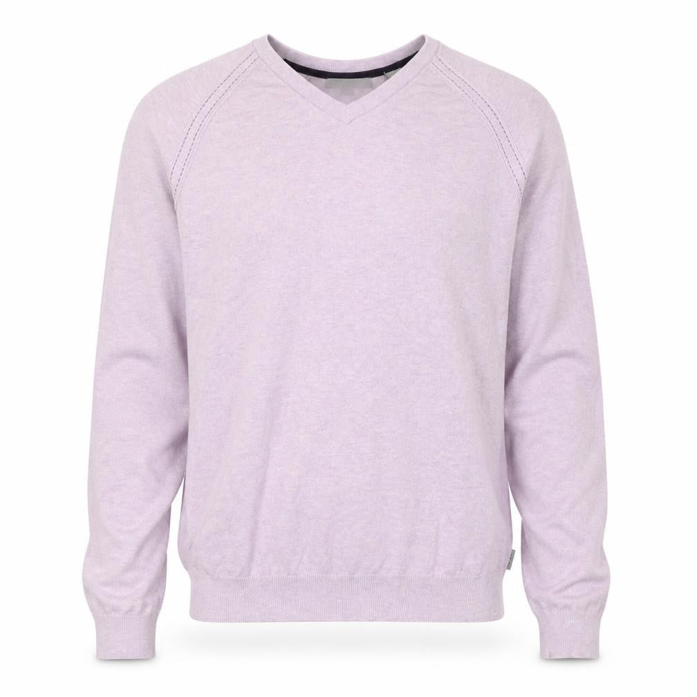 Front view of Ted Baker Men's Pink V-Neck jumper M