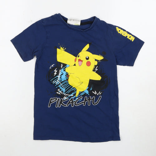 Pep & Co Boys Blue Pokémon T-Shirt 8-9 Years Graphic Print