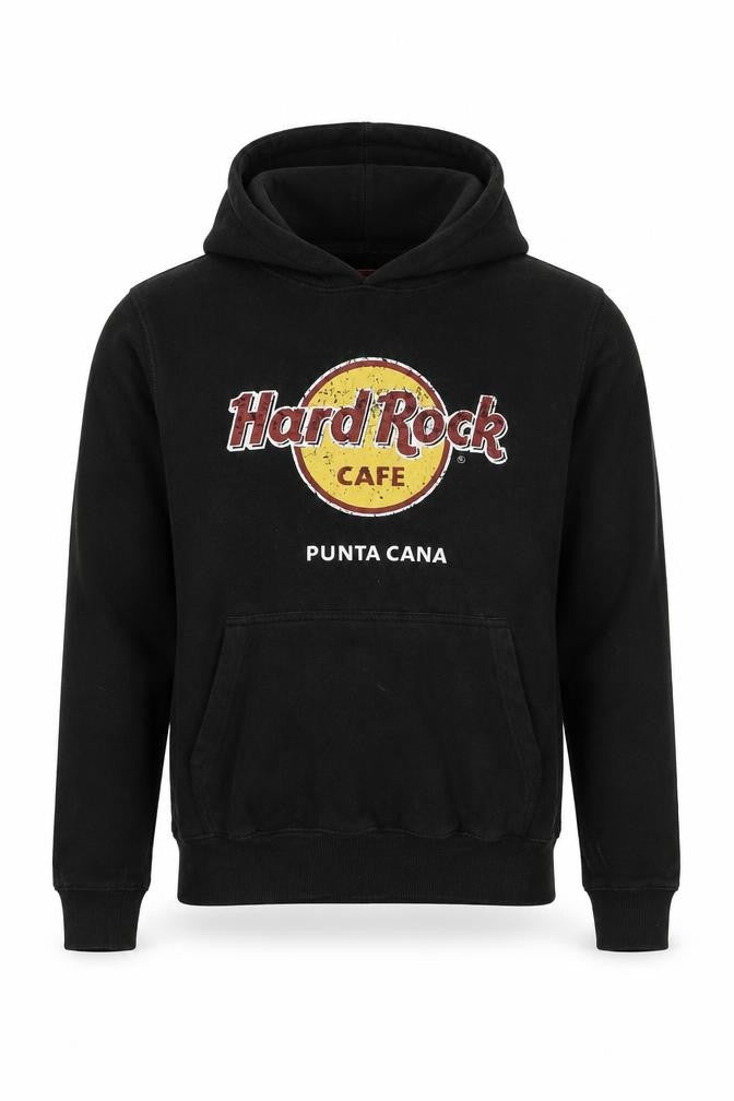 Front view of Hard Rock Cafe Men's Black Pullover Hoodie Small