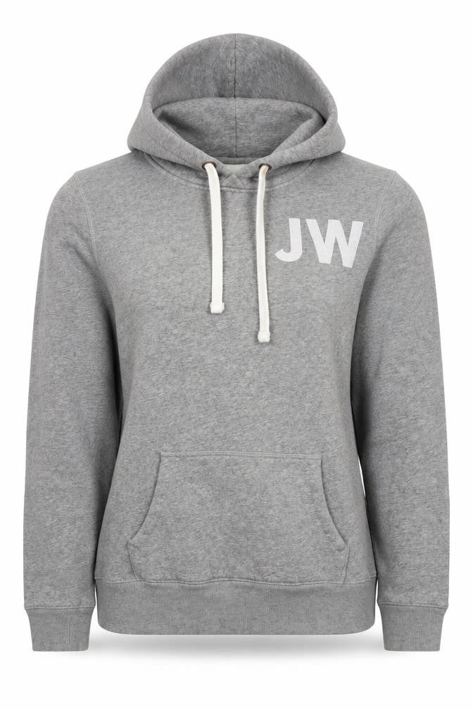 Front view of Jack Wills Grey Hoodie unisex, size 10, pullover casual