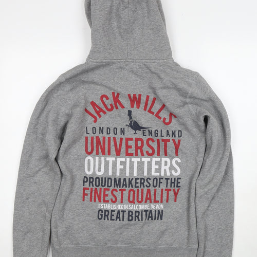 Jack Wills Grey Hoodie Unisex Size 10 Pullover Casual