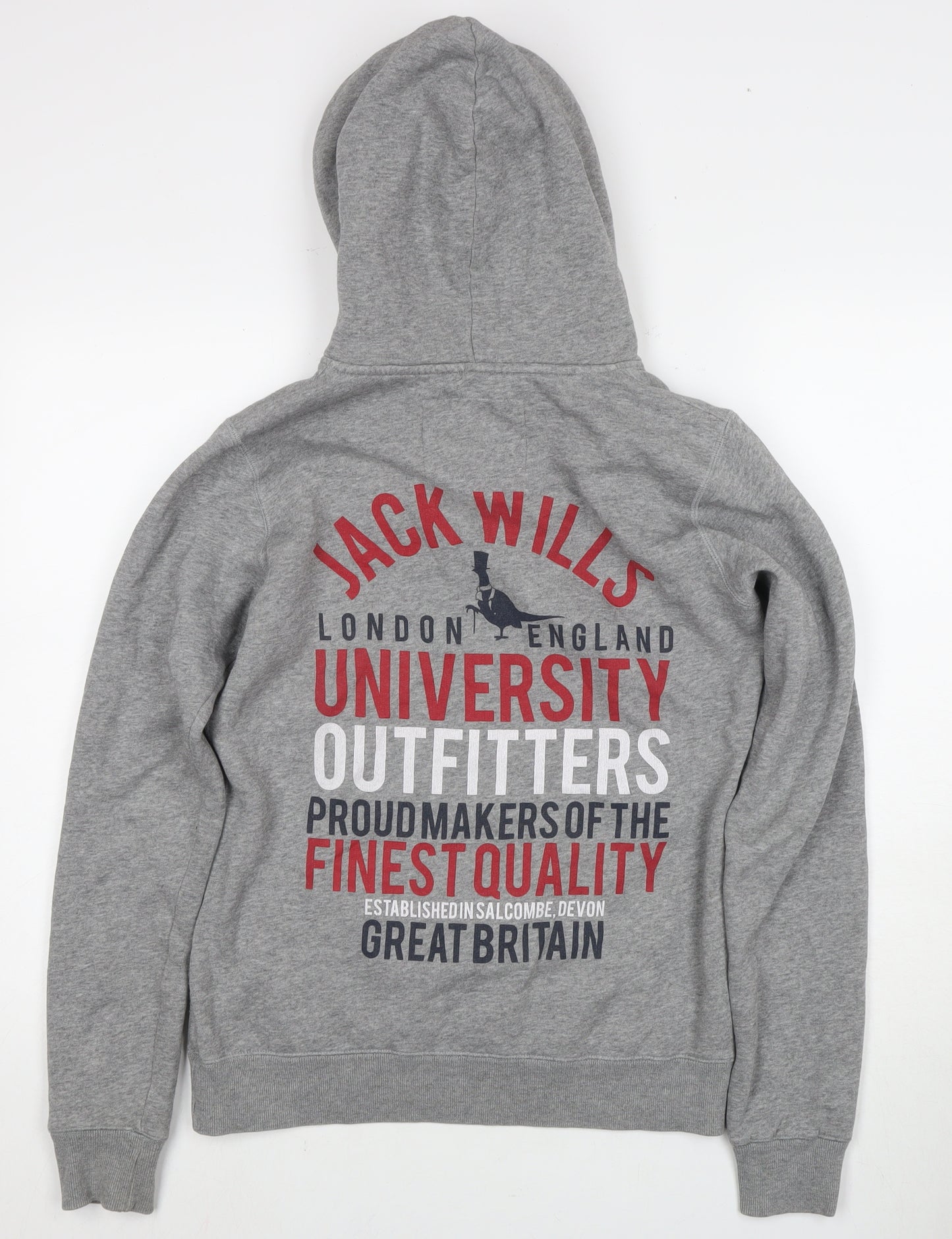 Jack Wills Grey Hoodie Unisex Size 10 Pullover Casual