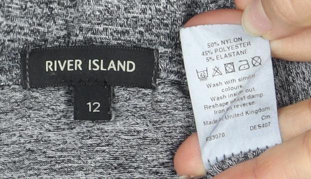 River Island Grey Long Jersey Dress, Size 12, Women