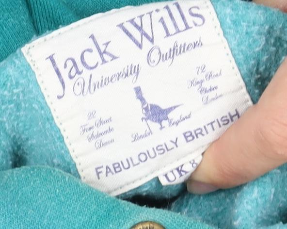 Jack Wills Women's Green Pullover Hoodie Size 10