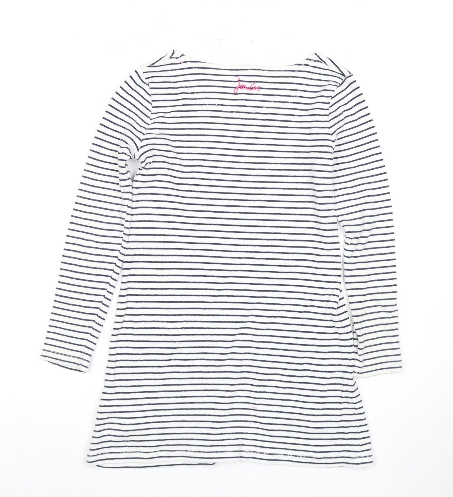 Joules Girls' Stripe Shift Dress, 7-8 Years, Long Sleeve