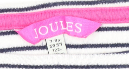 Joules Girls' Stripe Shift Dress, 7-8 Years, Long Sleeve