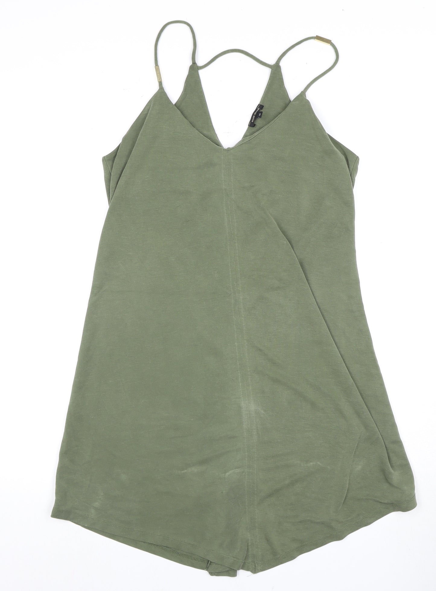 River Island Women's Green Slip Dress Size 10