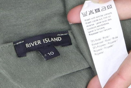 River Island Women's Green Slip Dress Size 10