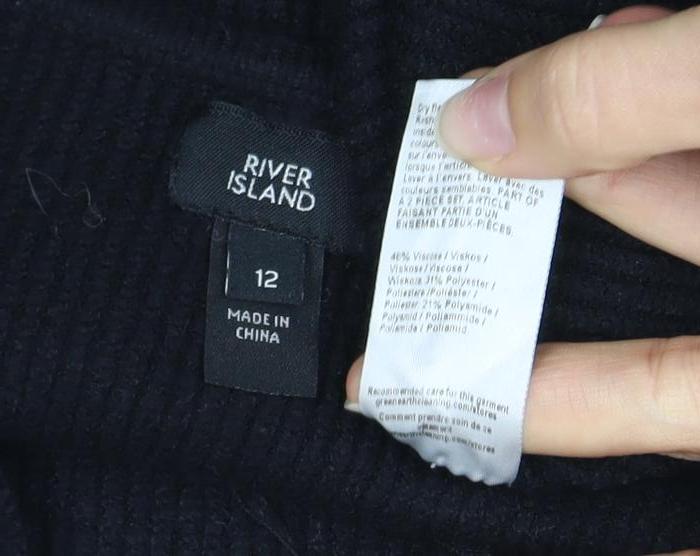 River Island Women's Black Bodycon Dress, Size 12