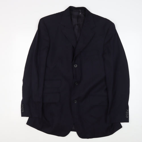 T.M.Lewin Men's Blue Wool Blazer 38R Formal
