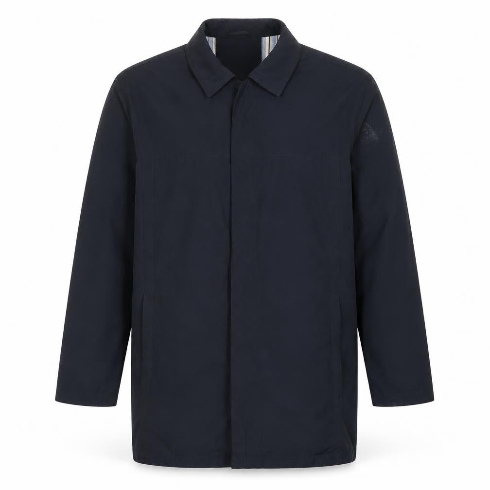 Front view of Bäumler Men's Blue Polyester Overcoat, size 52