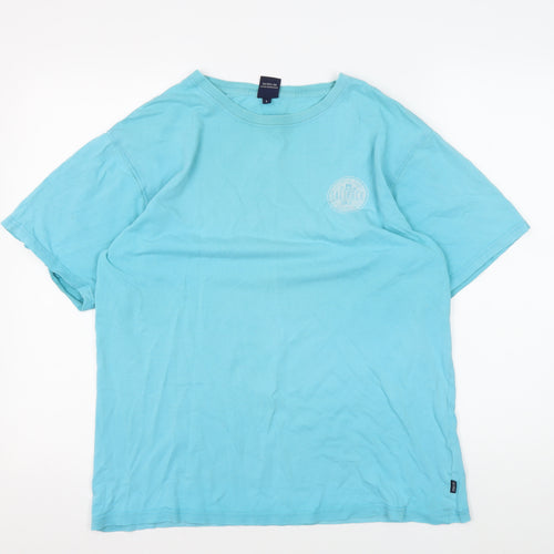 Saltrock Men's Blue Graphic Print Cotton T-Shirt L