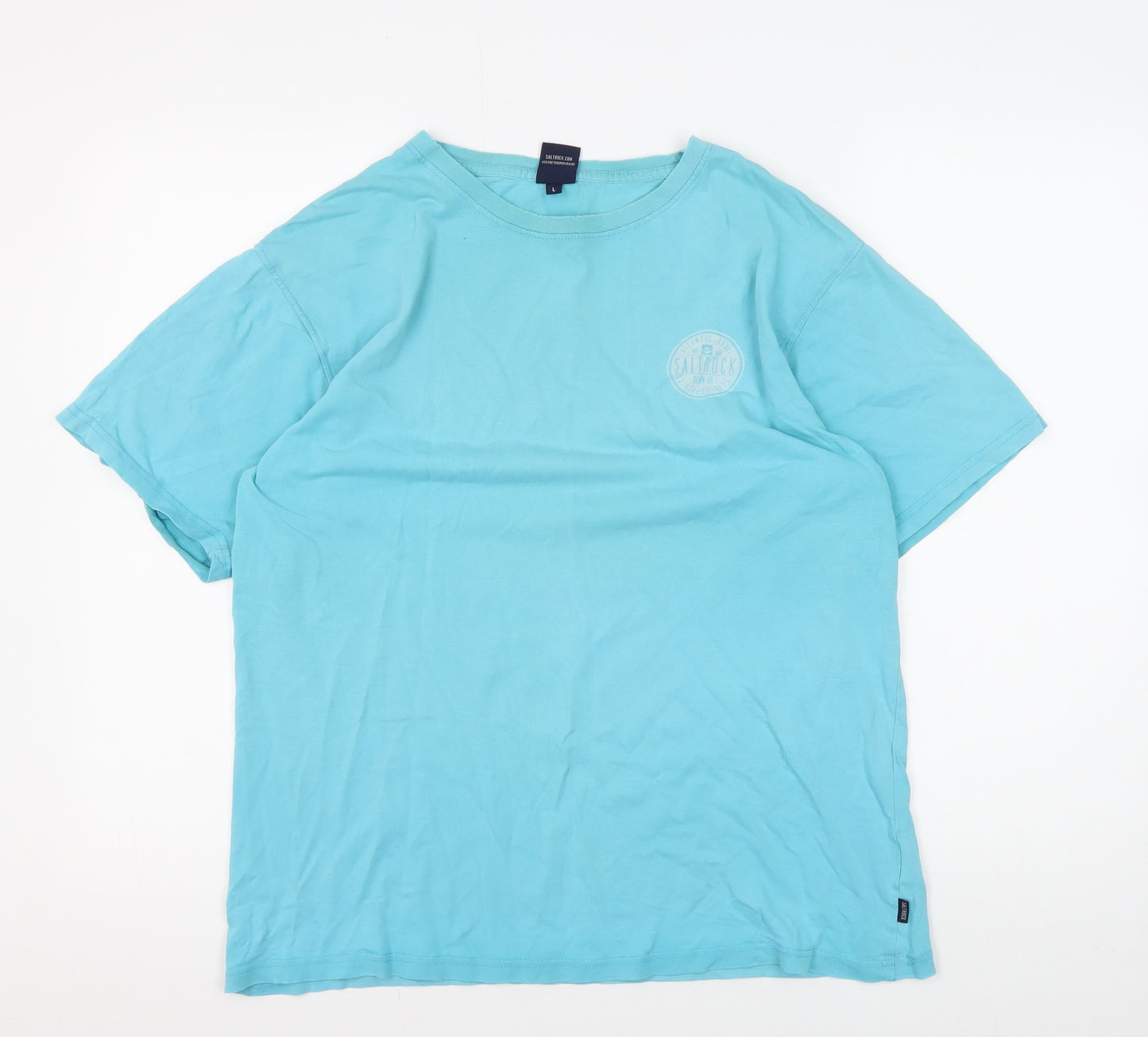 Saltrock Men's Blue Graphic Print Cotton T-Shirt L