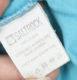 Saltrock Men's Blue Graphic Print Cotton T-Shirt L