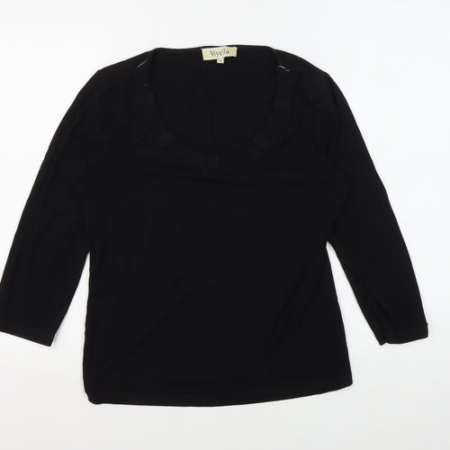 Viyella Women's Black 3/4 Sleeve T-Shirt M