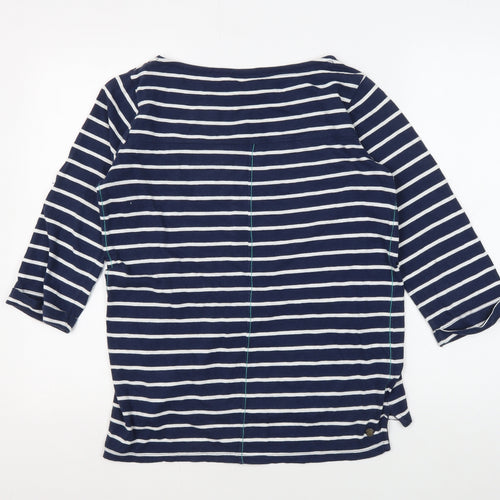 FatFace Women's Blue Striped T-Shirt Size 10